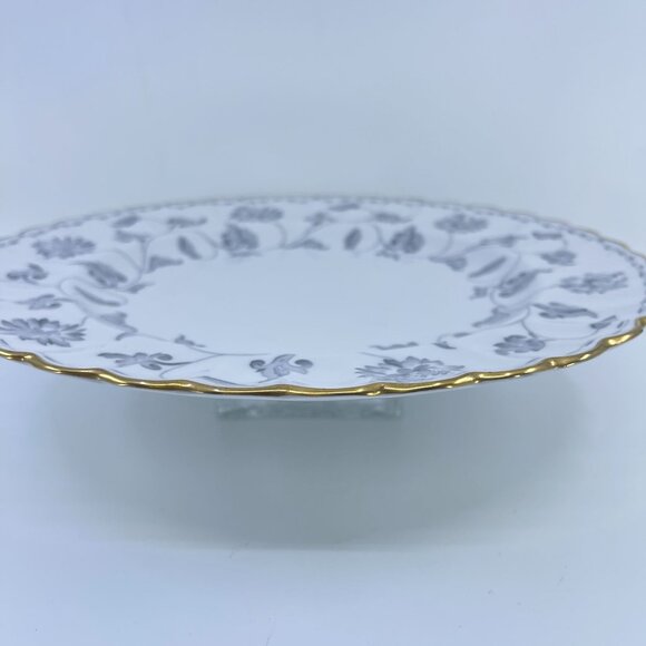 vintage spode colonel gray bone china dinner plates set of 4 floral gold trim - Picture 4 of 6